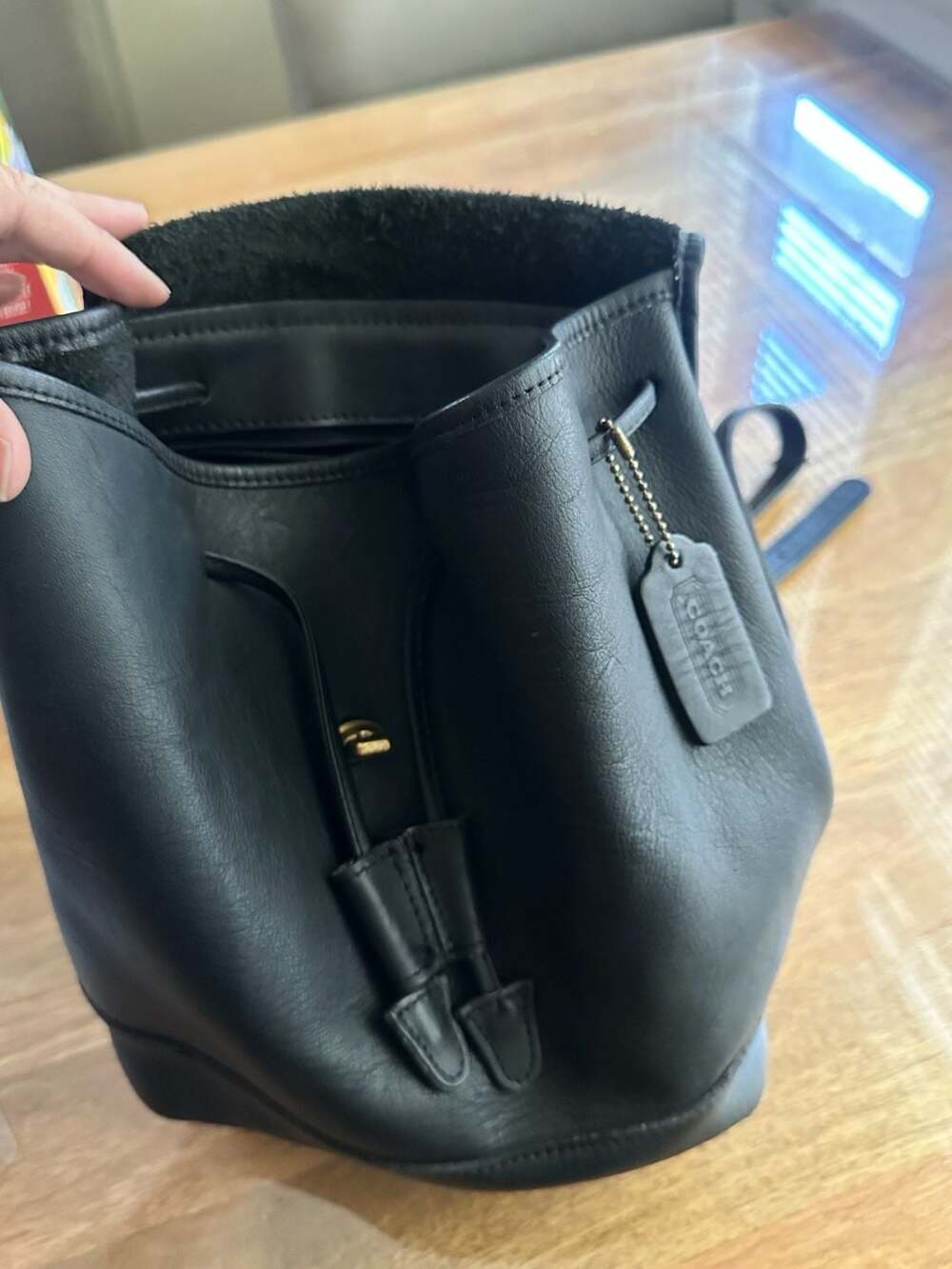 Vintage Coach 9960 Black Leather Mini Daypack Backpack - Picture 8 of 12